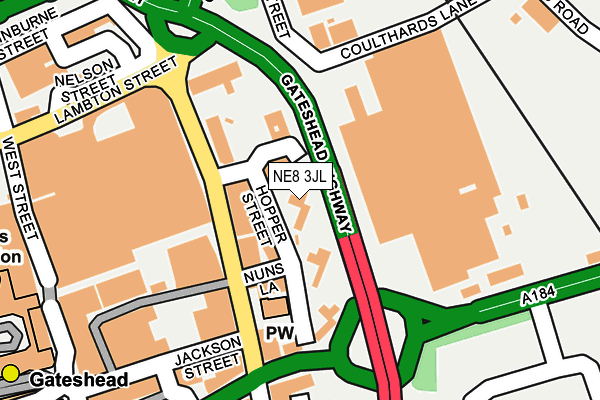 NE8 3JL map - OS OpenMap – Local (Ordnance Survey) NE8 3JL map - OS OpenMap – Local (Ordnance Survey)