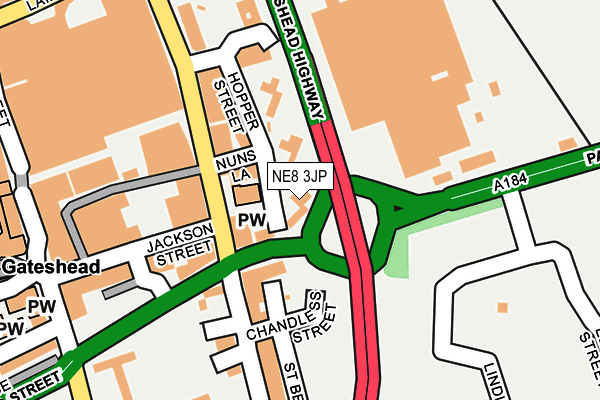 NE8 3JP map - OS OpenMap – Local (Ordnance Survey) NE8 3JP map - OS OpenMap – Local (Ordnance Survey)