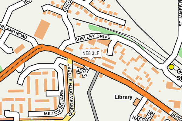 NE8 3LF map - OS OpenMap – Local (Ordnance Survey) NE8 3LF map - OS OpenMap – Local (Ordnance Survey)