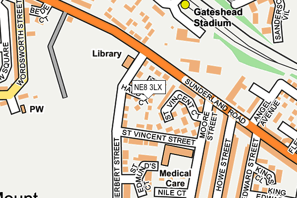NE8 3LX map - OS OpenMap – Local (Ordnance Survey) NE8 3LX map - OS OpenMap – Local (Ordnance Survey)
