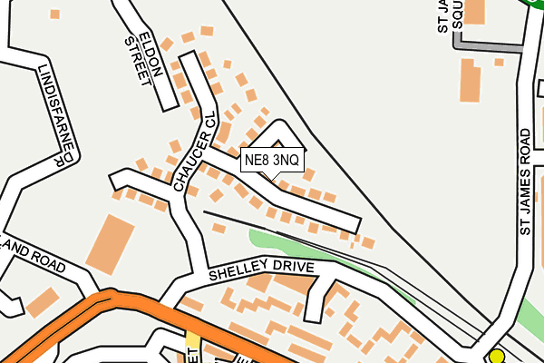 NE8 3NQ map - OS OpenMap – Local (Ordnance Survey) NE8 3NQ map - OS OpenMap – Local (Ordnance Survey)