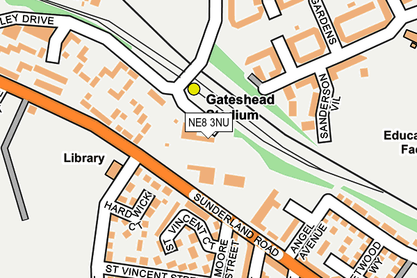 NE8 3NU map - OS OpenMap – Local (Ordnance Survey) NE8 3NU map - OS OpenMap – Local (Ordnance Survey)