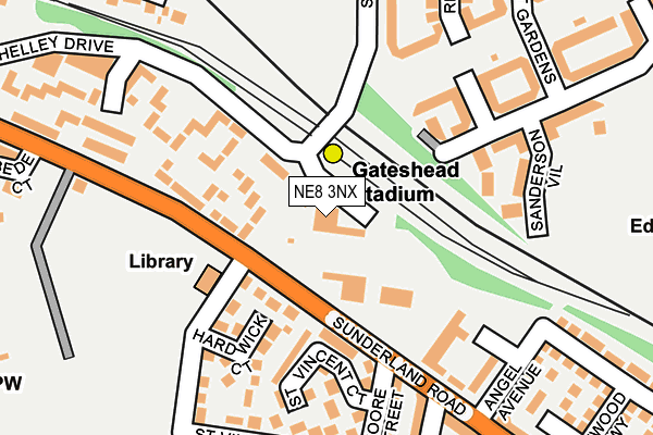 NE8 3NX map - OS OpenMap – Local (Ordnance Survey) NE8 3NX map - OS OpenMap – Local (Ordnance Survey)