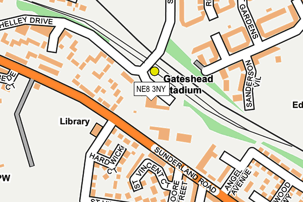 NE8 3NY map - OS OpenMap – Local (Ordnance Survey) NE8 3NY map - OS OpenMap – Local (Ordnance Survey)