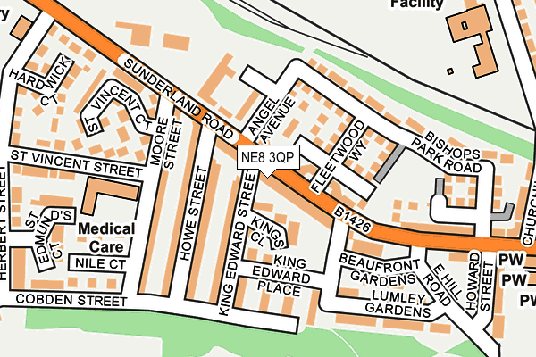 NE8 3QP map - OS OpenMap – Local (Ordnance Survey) NE8 3QP map - OS OpenMap – Local (Ordnance Survey)