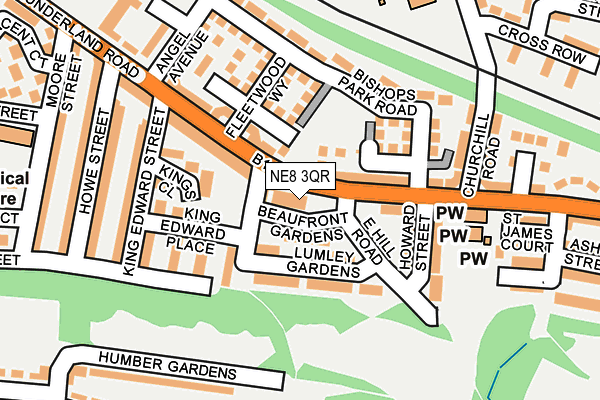 NE8 3QR map - OS OpenMap – Local (Ordnance Survey) NE8 3QR map - OS OpenMap – Local (Ordnance Survey)