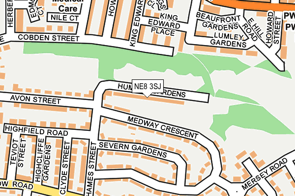 NE8 3SJ map - OS OpenMap – Local (Ordnance Survey) NE8 3SJ map - OS OpenMap – Local (Ordnance Survey)