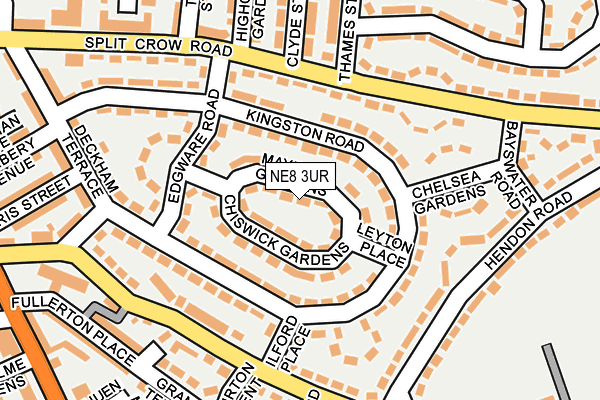 NE8 3UR map - OS OpenMap – Local (Ordnance Survey) NE8 3UR map - OS OpenMap – Local (Ordnance Survey)