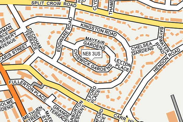 NE8 3US map - OS OpenMap – Local (Ordnance Survey) NE8 3US map - OS OpenMap – Local (Ordnance Survey)
