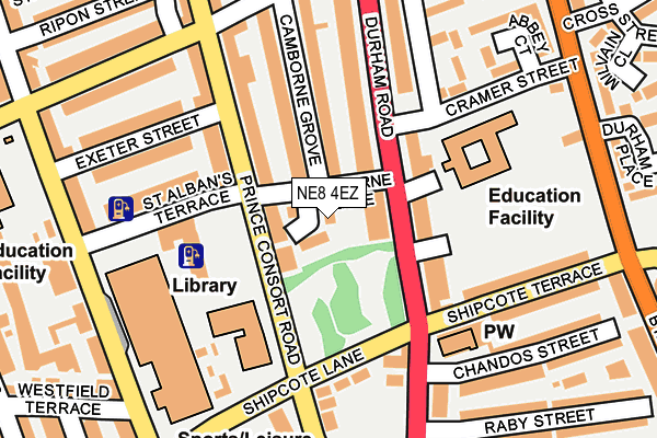 NE8 4EZ map - OS OpenMap – Local (Ordnance Survey)