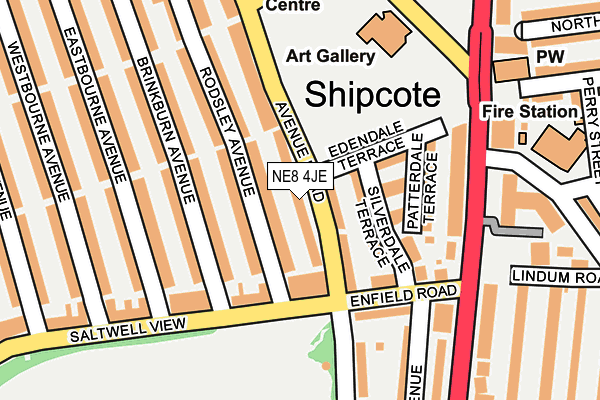 NE8 4JE map - OS OpenMap – Local (Ordnance Survey) NE8 4JE map - OS OpenMap – Local (Ordnance Survey)