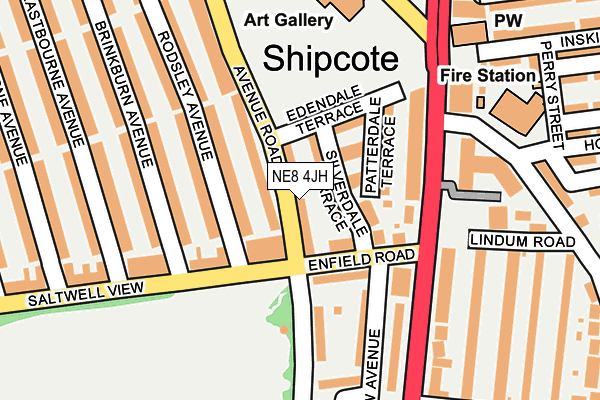 NE8 4JH map - OS OpenMap – Local (Ordnance Survey) NE8 4JH map - OS OpenMap – Local (Ordnance Survey)