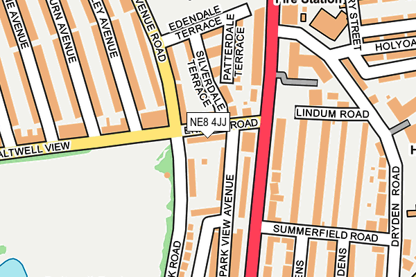 NE8 4JJ map - OS OpenMap – Local (Ordnance Survey) NE8 4JJ map - OS OpenMap – Local (Ordnance Survey)