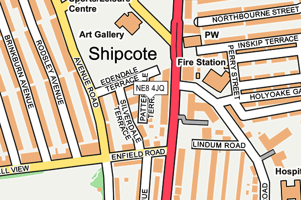 NE8 4JQ map - OS OpenMap – Local (Ordnance Survey) NE8 4JQ map - OS OpenMap – Local (Ordnance Survey)
