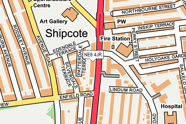 NE8 4JR map - OS OpenMap – Local (Ordnance Survey) NE8 4JR map - OS OpenMap – Local (Ordnance Survey)