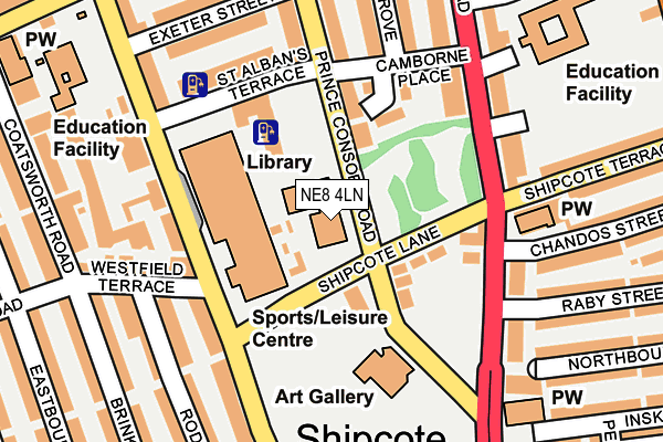 NE8 4LN map - OS OpenMap – Local (Ordnance Survey) NE8 4LN map - OS OpenMap – Local (Ordnance Survey)