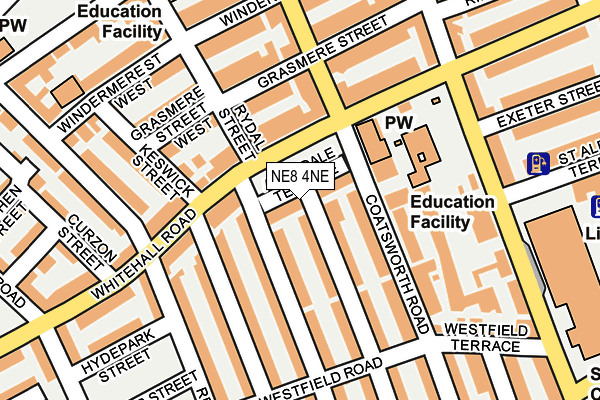 NE8 4NE map - OS OpenMap – Local (Ordnance Survey) NE8 4NE map - OS OpenMap – Local (Ordnance Survey)