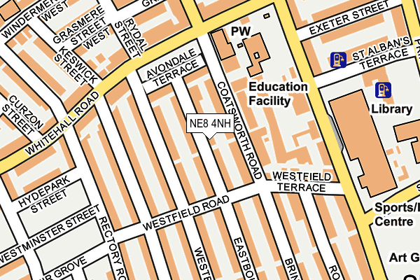 NE8 4NH map - OS OpenMap – Local (Ordnance Survey) NE8 4NH map - OS OpenMap – Local (Ordnance Survey)