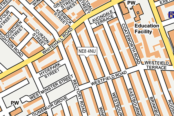 NE8 4NU map - OS OpenMap – Local (Ordnance Survey) NE8 4NU map - OS OpenMap – Local (Ordnance Survey)