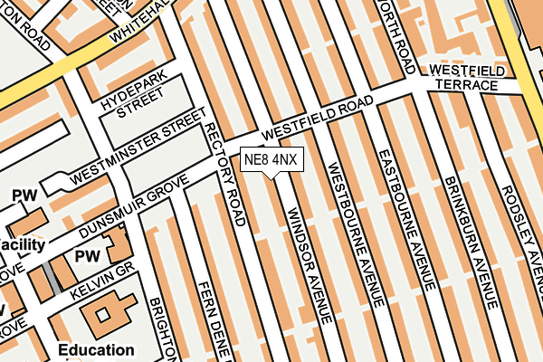 NE8 4NX map - OS OpenMap – Local (Ordnance Survey)