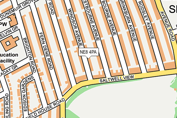 NE8 4PA map - OS OpenMap – Local (Ordnance Survey) NE8 4PA map - OS OpenMap – Local (Ordnance Survey)