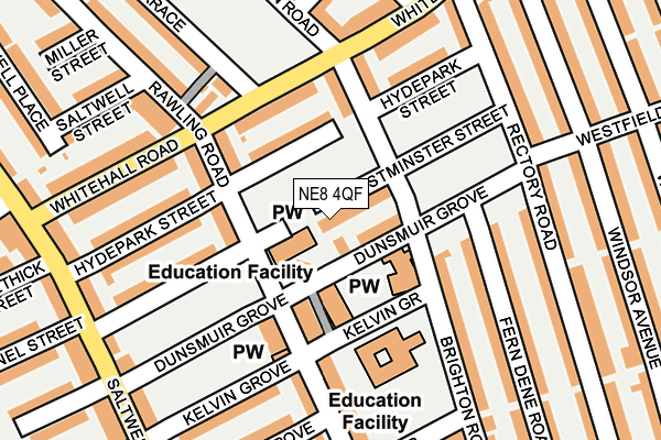 NE8 4QF map - OS OpenMap – Local (Ordnance Survey) NE8 4QF map - OS OpenMap – Local (Ordnance Survey)