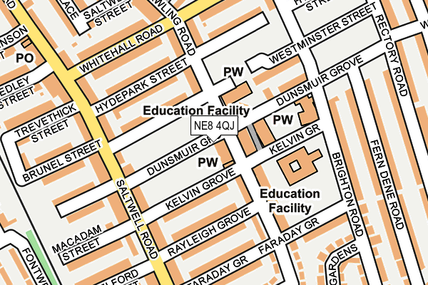 NE8 4QJ map - OS OpenMap – Local (Ordnance Survey) NE8 4QJ map - OS OpenMap – Local (Ordnance Survey)