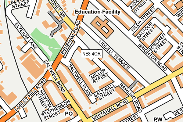 NE8 4QR map - OS OpenMap – Local (Ordnance Survey) NE8 4QR map - OS OpenMap – Local (Ordnance Survey)