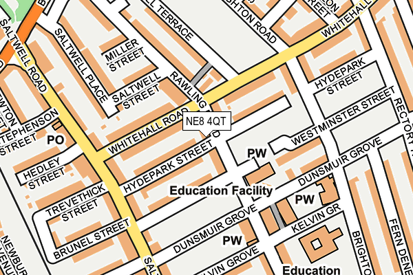 NE8 4QT map - OS OpenMap – Local (Ordnance Survey) NE8 4QT map - OS OpenMap – Local (Ordnance Survey)