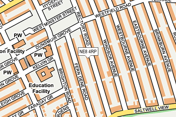 NE8 4RP map - OS OpenMap – Local (Ordnance Survey) NE8 4RP map - OS OpenMap – Local (Ordnance Survey)