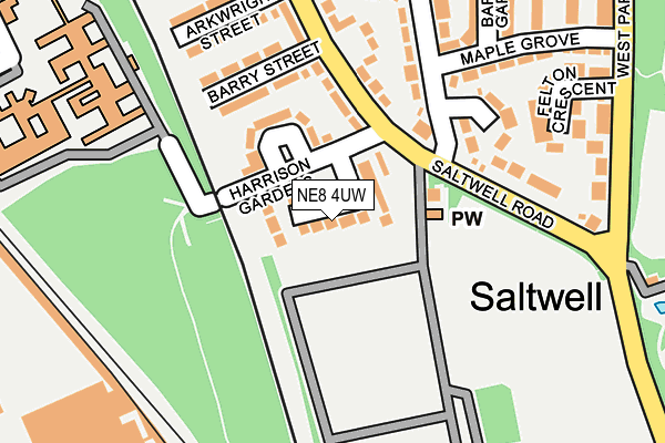 NE8 4UW map - OS OpenMap – Local (Ordnance Survey) NE8 4UW map - OS OpenMap – Local (Ordnance Survey)