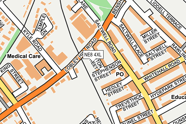 NE8 4XL map - OS OpenMap – Local (Ordnance Survey) NE8 4XL map - OS OpenMap – Local (Ordnance Survey)