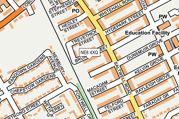 NE8 4XQ map - OS OpenMap – Local (Ordnance Survey) NE8 4XQ map - OS OpenMap – Local (Ordnance Survey)