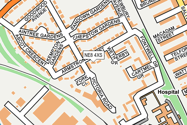 NE8 4XS map - OS OpenMap – Local (Ordnance Survey) NE8 4XS map - OS OpenMap – Local (Ordnance Survey)