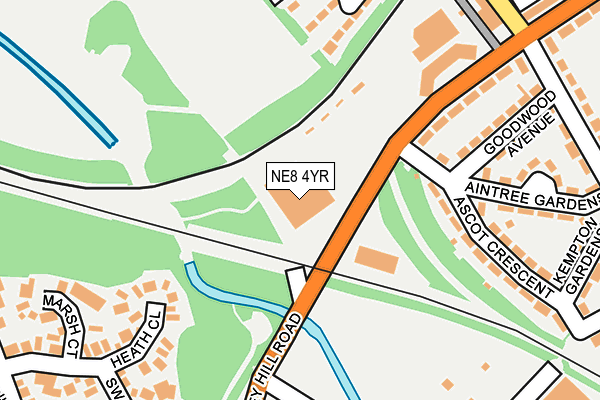 NE8 4YR map - OS OpenMap – Local (Ordnance Survey) NE8 4YR map - OS OpenMap – Local (Ordnance Survey)