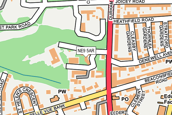 NE9 5AR map - OS OpenMap – Local (Ordnance Survey) NE9 5AR map - OS OpenMap – Local (Ordnance Survey)