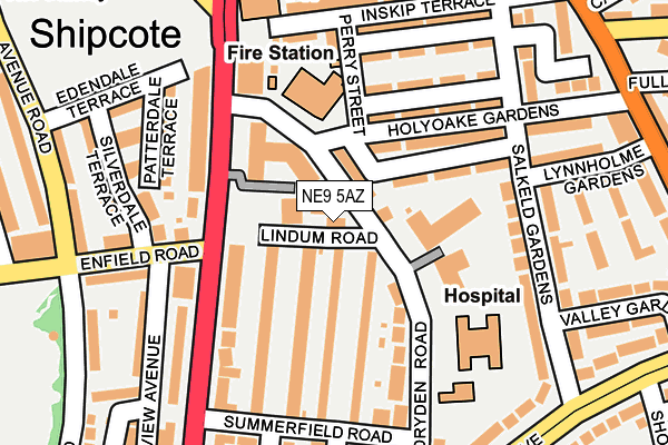 NE9 5AZ map - OS OpenMap – Local (Ordnance Survey) NE9 5AZ map - OS OpenMap – Local (Ordnance Survey)