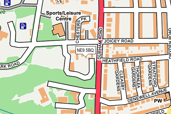 NE9 5BQ map - OS OpenMap – Local (Ordnance Survey) NE9 5BQ map - OS OpenMap – Local (Ordnance Survey)