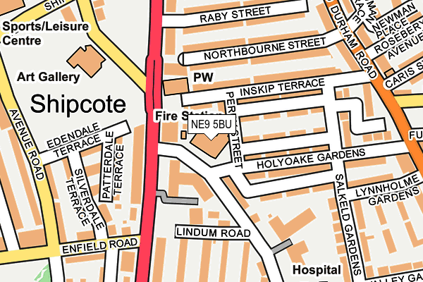NE9 5BU map - OS OpenMap – Local (Ordnance Survey) NE9 5BU map - OS OpenMap – Local (Ordnance Survey)