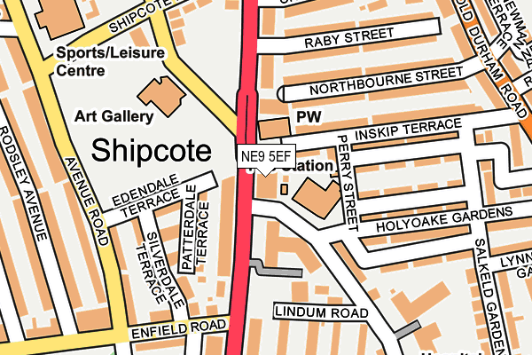 NE9 5EF map - OS OpenMap – Local (Ordnance Survey) NE9 5EF map - OS OpenMap – Local (Ordnance Survey)