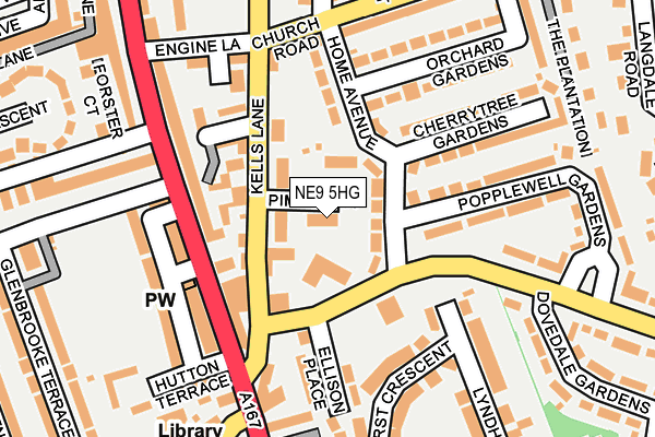 NE9 5HG map - OS OpenMap – Local (Ordnance Survey) NE9 5HG map - OS OpenMap – Local (Ordnance Survey)