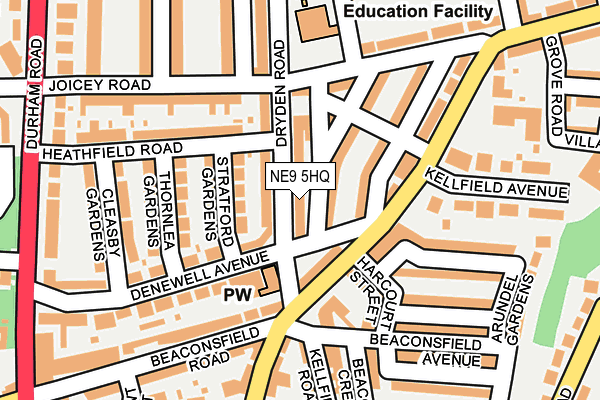 NE9 5HQ map - OS OpenMap – Local (Ordnance Survey) NE9 5HQ map - OS OpenMap – Local (Ordnance Survey)