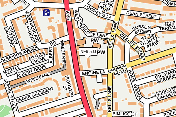 NE9 5JJ map - OS OpenMap – Local (Ordnance Survey) NE9 5JJ map - OS OpenMap – Local (Ordnance Survey)