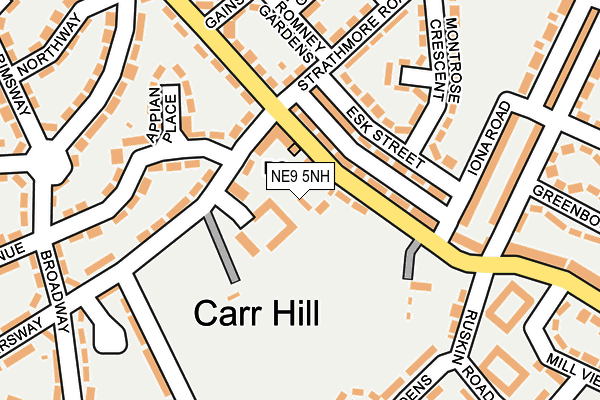 NE9 5NH map - OS OpenMap – Local (Ordnance Survey) NE9 5NH map - OS OpenMap – Local (Ordnance Survey)