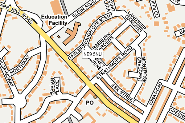 NE9 5NU map - OS OpenMap – Local (Ordnance Survey) NE9 5NU map - OS OpenMap – Local (Ordnance Survey)