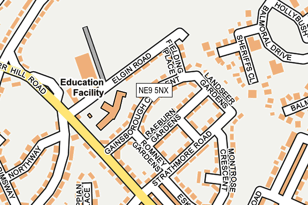 NE9 5NX map - OS OpenMap – Local (Ordnance Survey) NE9 5NX map - OS OpenMap – Local (Ordnance Survey)