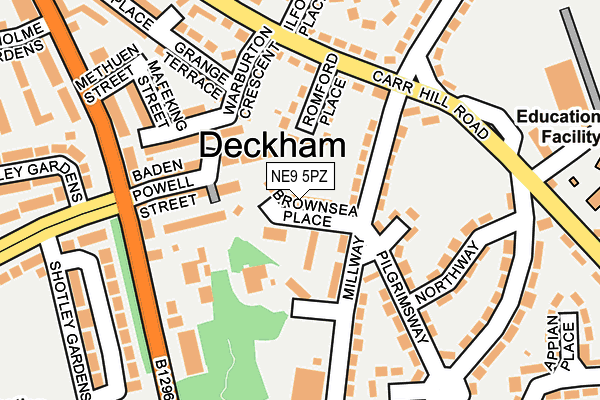 NE9 5PZ map - OS OpenMap – Local (Ordnance Survey) NE9 5PZ map - OS OpenMap – Local (Ordnance Survey)