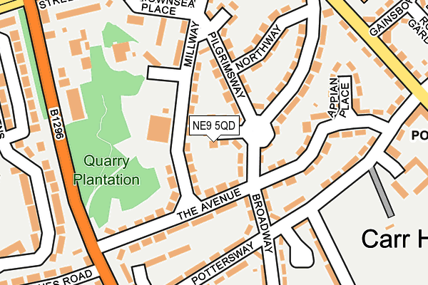NE9 5QD map - OS OpenMap – Local (Ordnance Survey) NE9 5QD map - OS OpenMap – Local (Ordnance Survey)