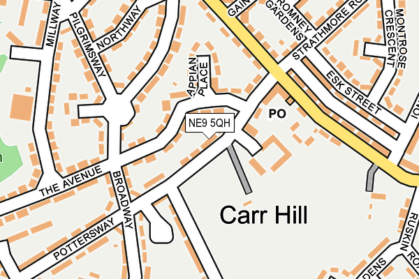 NE9 5QH map - OS OpenMap – Local (Ordnance Survey)