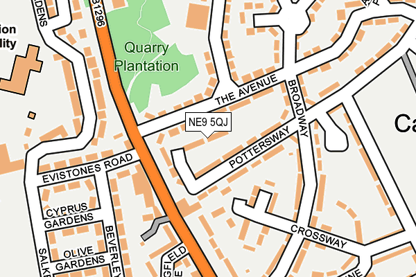 NE9 5QJ map - OS OpenMap – Local (Ordnance Survey) NE9 5QJ map - OS OpenMap – Local (Ordnance Survey)